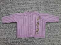 Todor ciepły sweter zimowy dziecięcy rozmiar 80 fioletowy ze wzorem