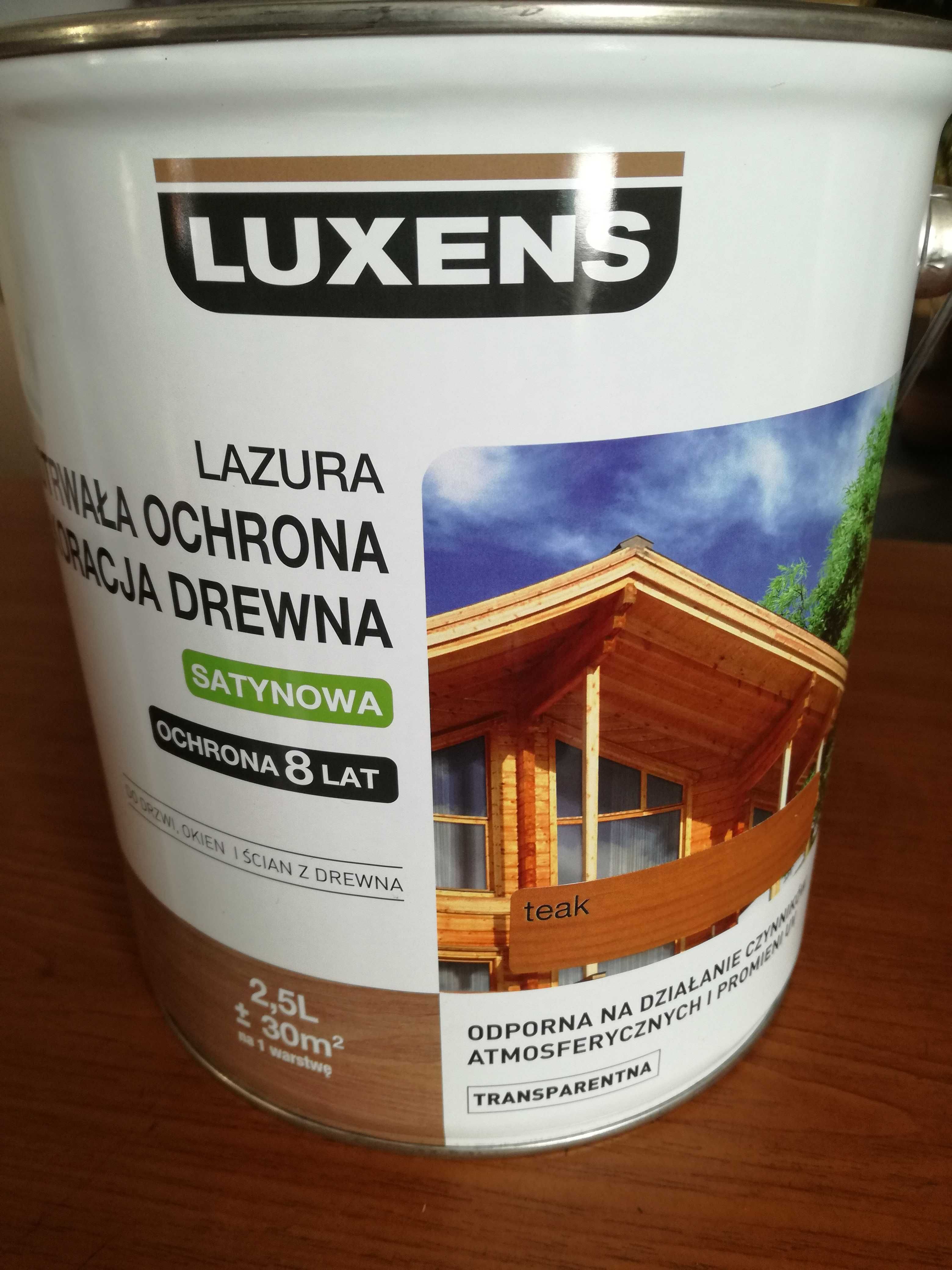 Lazura do drewna długotrwała ochrona i dekorachja 2.5l TEAK LUXENS