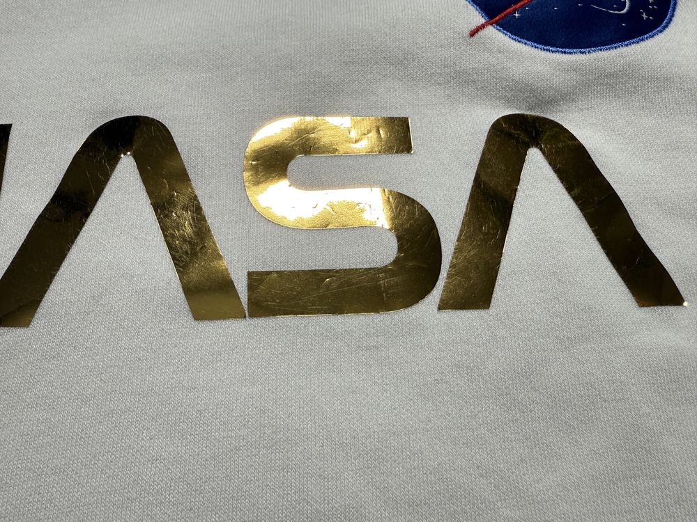 Biała bawełniana bluza Nasa Alpha Industries