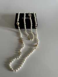 Naszyjnik korale CC Chanel szklane perły cyrkonie Wysyłka 24h