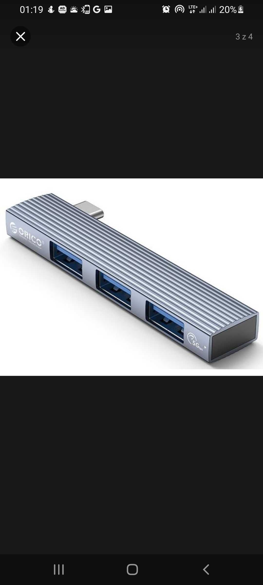 Hub Orico USB-C 3x USB-A 5Gbps