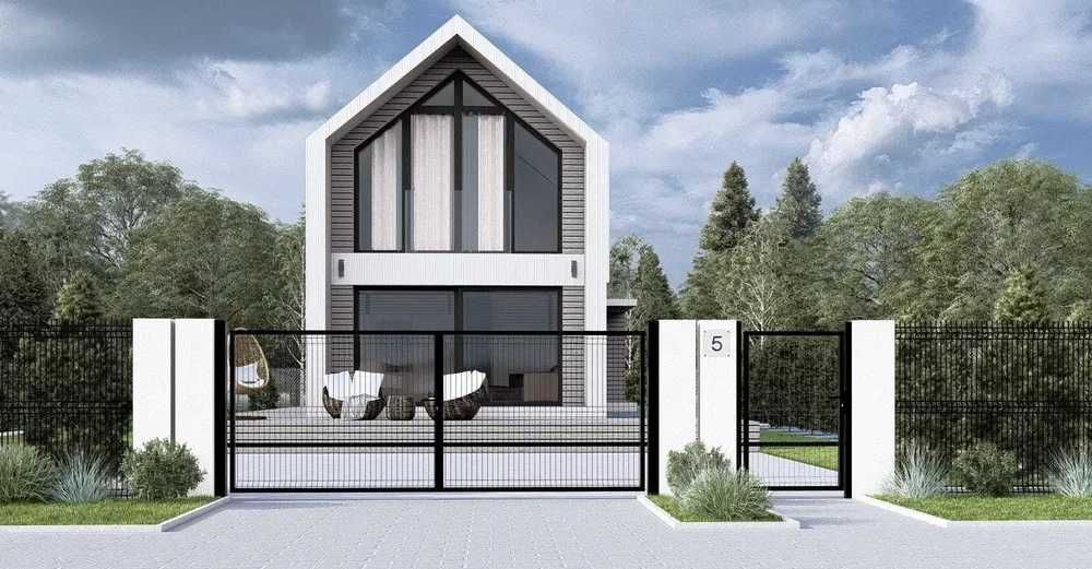 **PROMOCJA**Ogrodzenie Panelowe 3D Furtka + Brama + Słupki + Akcesoria