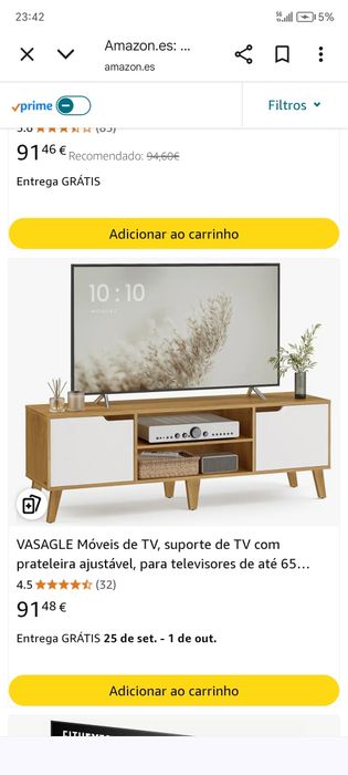 Mesa de televisão em madeira nova