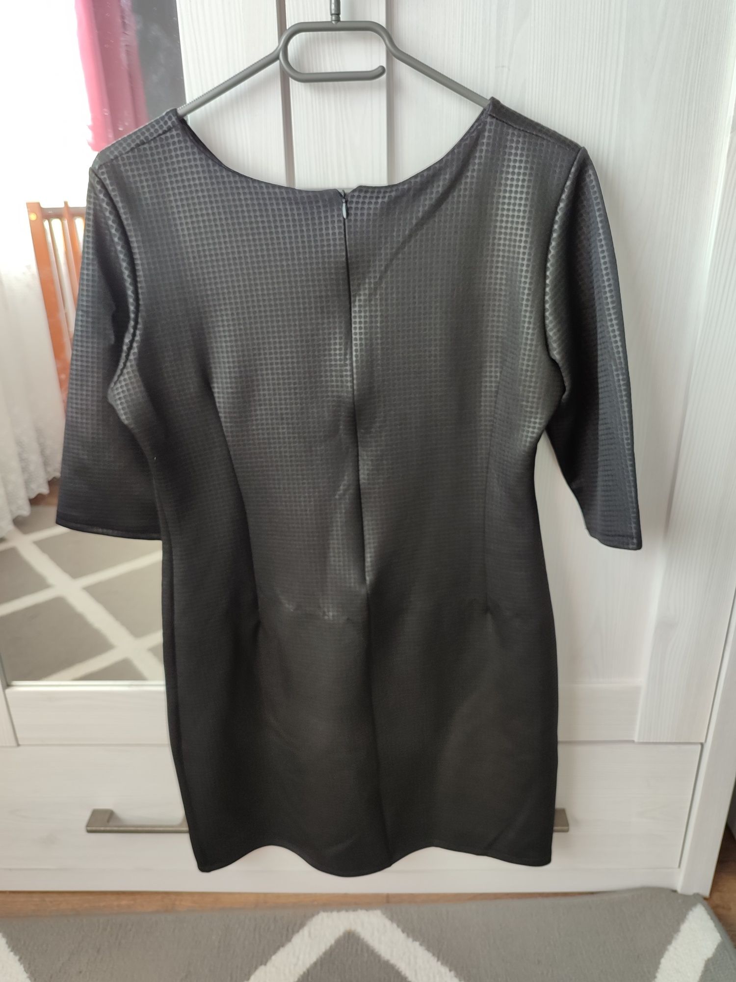 Czarna elegancka sukienka tunika pogrzeb mała czarna rozmiar 36/38