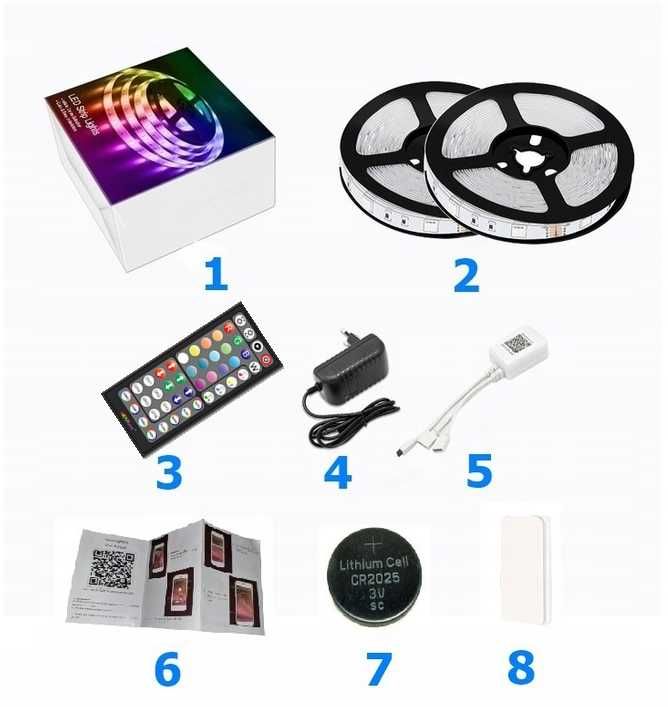 Taśma LED 20M RGB 5050 Bluetooth Aplikacja Mobilna