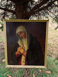 Stary Obraz olejny na płótnie, przedstawiający Magdalenę