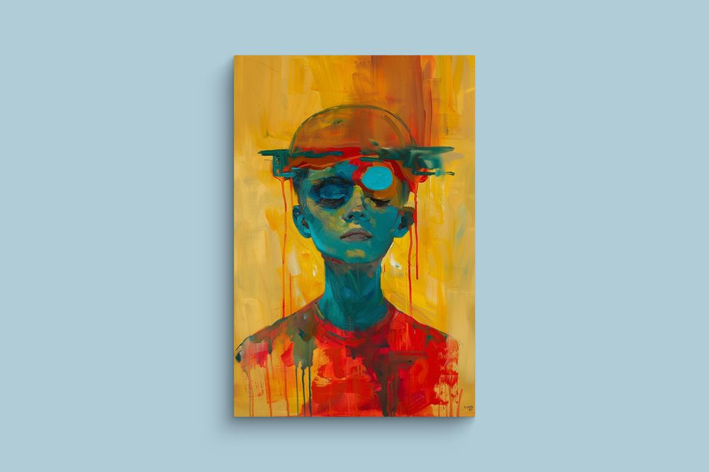 Obraz na płótnie "Abstrakcyjny Portret Mistyczny" 80x120 cm