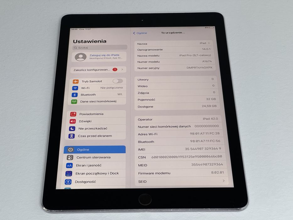 iPad Pro 9.7 (A1674) - 32GB - Cellular (LTE) - faktura VAT 23%