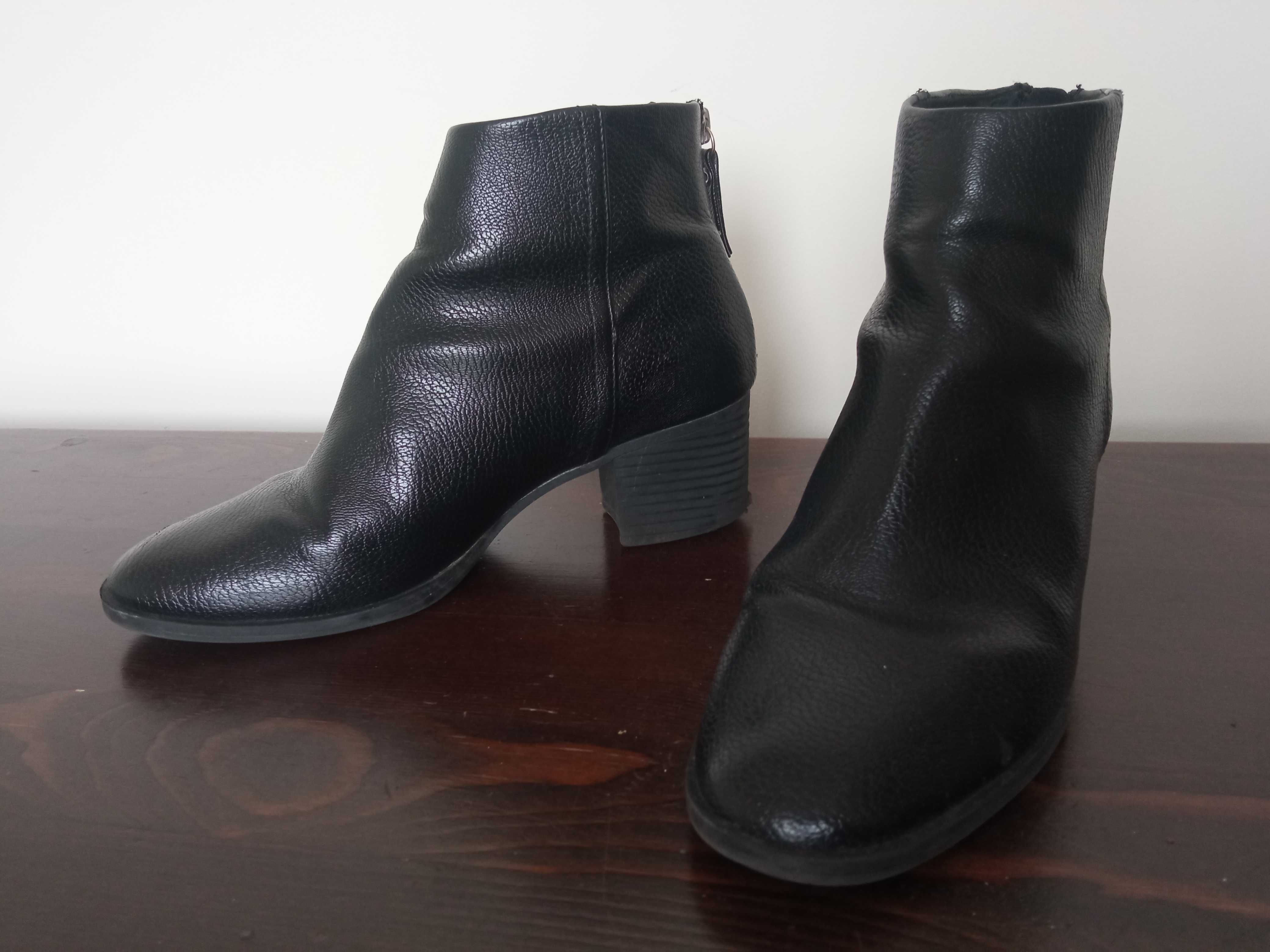 Buty damskie Botki na obcasie H&M czarne 37 wiosenne jesienne