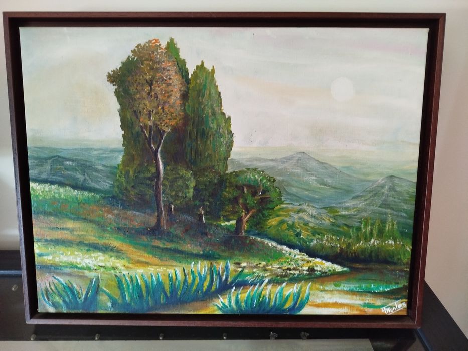 55€ 0s dois quadrados a óleo