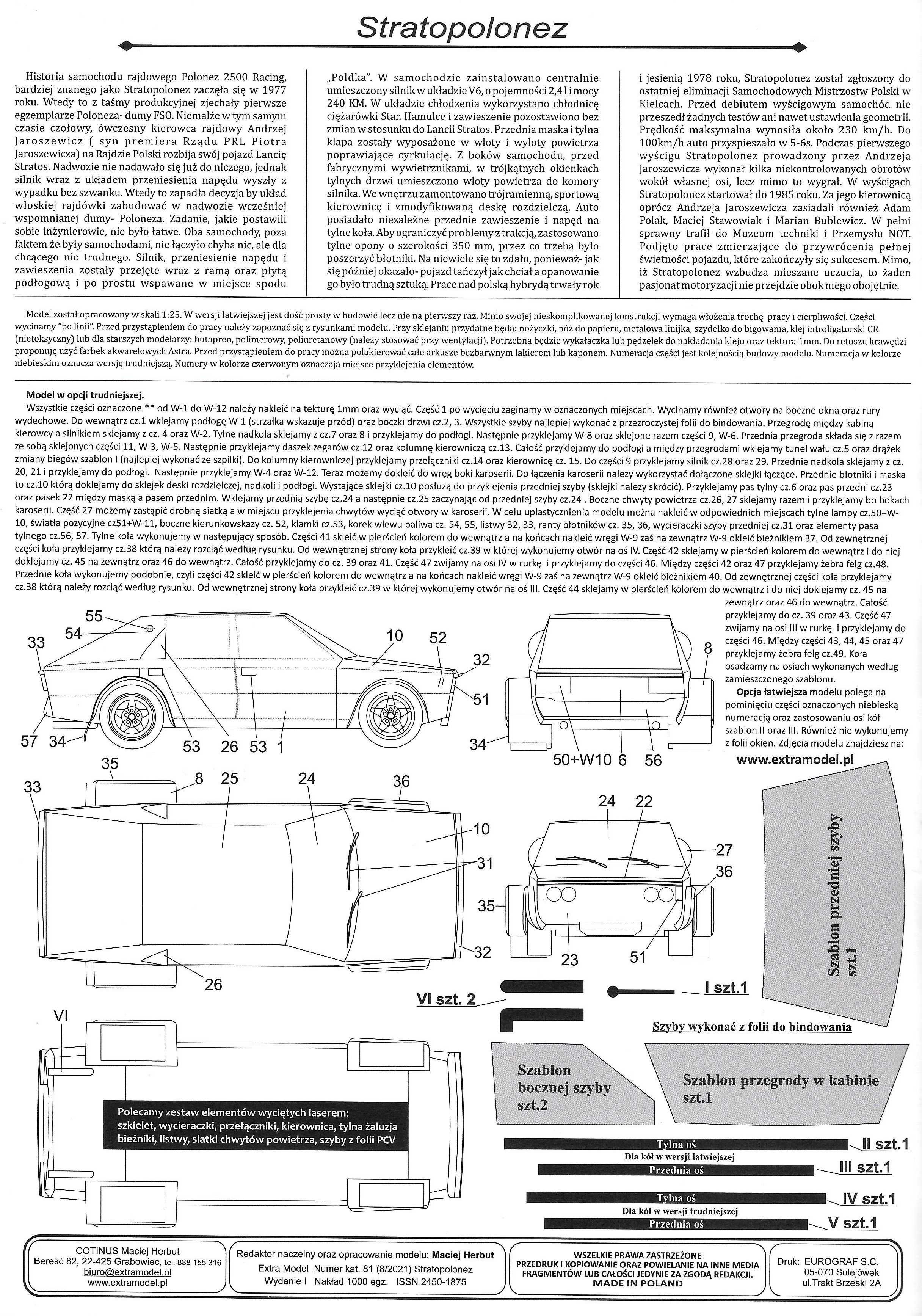 EXTRA MODEL 8 2021 nr.81 STRATOPOLONEZ modelarz
