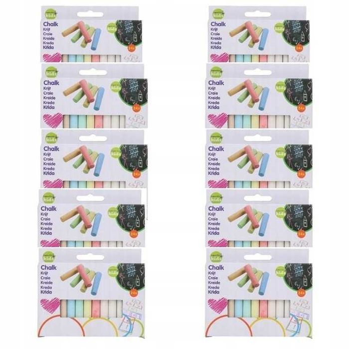 Kreda Szkolna Kolorowa Tablicowa Chodnikowa Sztuk 10x24 Dla Dziecka