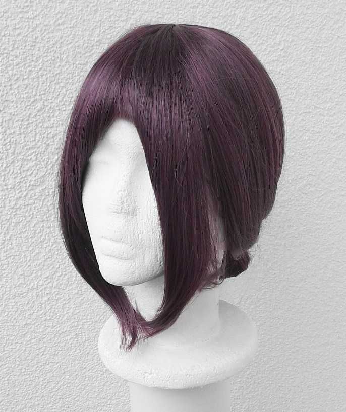 Fioletowa krótka peruka z koczkiem Reze Chainsaw Man cosplay wig