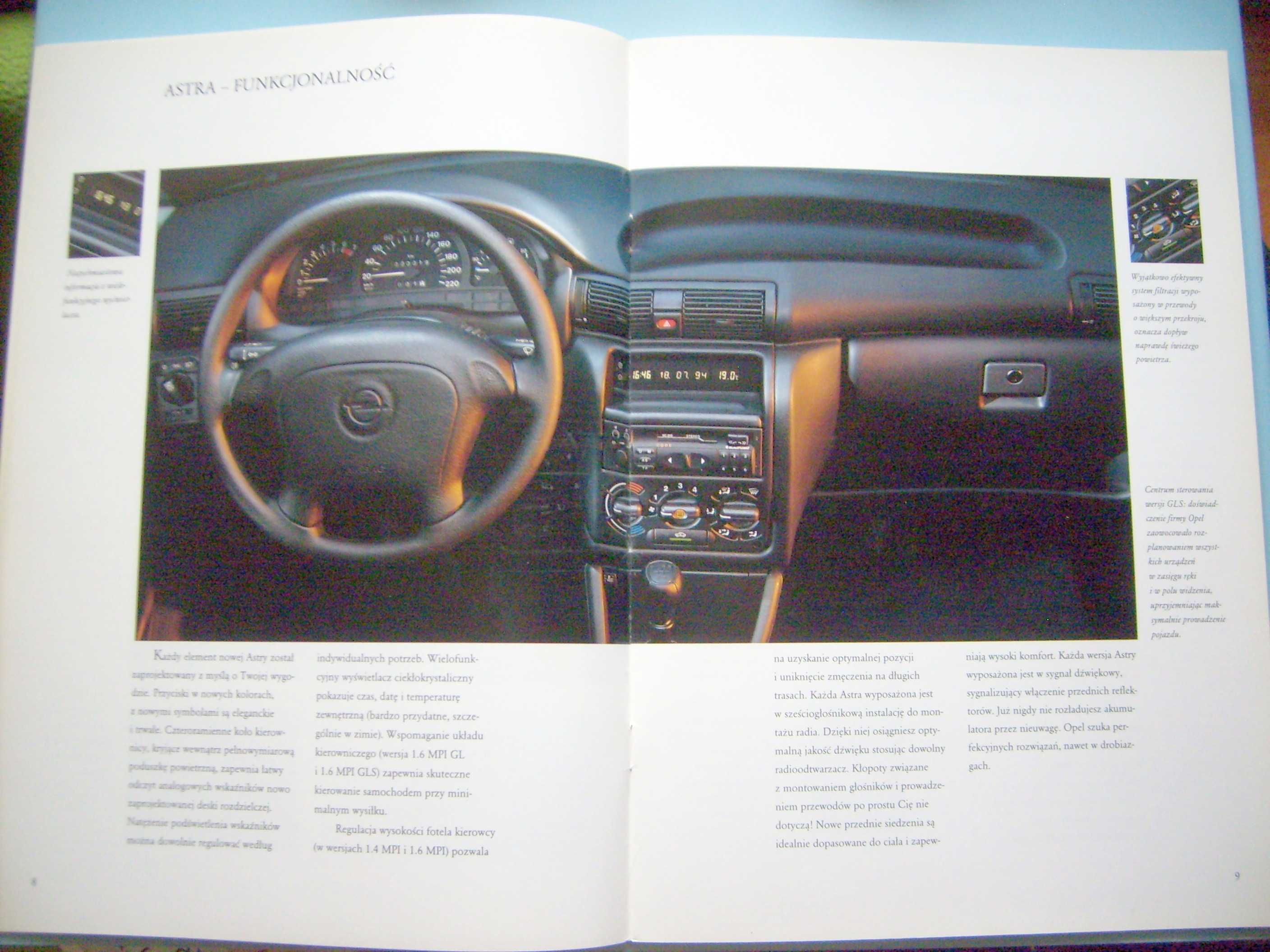 Opel Astra F Sedan '97 POLSKA / prospekt 28 str., WYPRZEDAŻ RABATY !