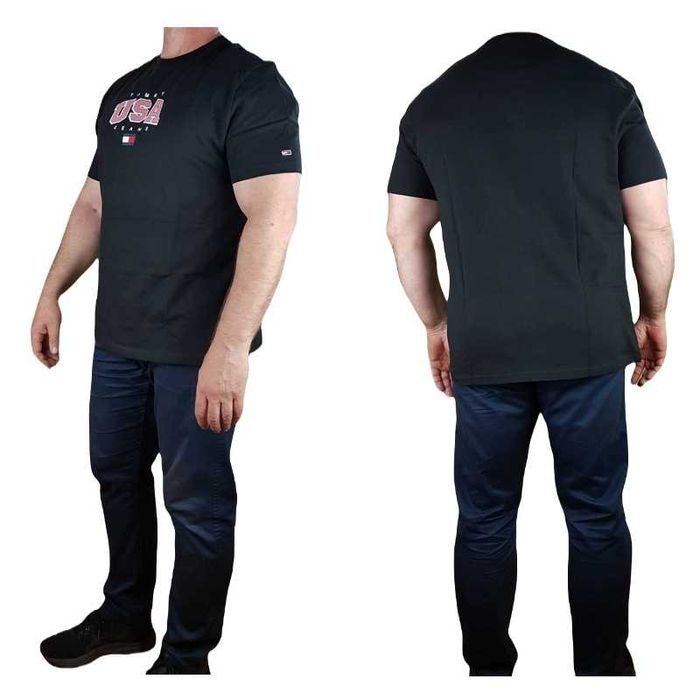 Męska koszulka Tommy Jeans USA T-shirt czarna Hilfiger oryg. nowa -XXL