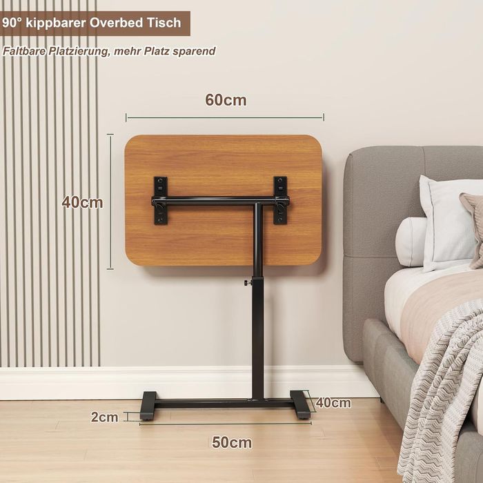 Stolik pomocniczy w kształcie litery C, z regulacją wysokośc