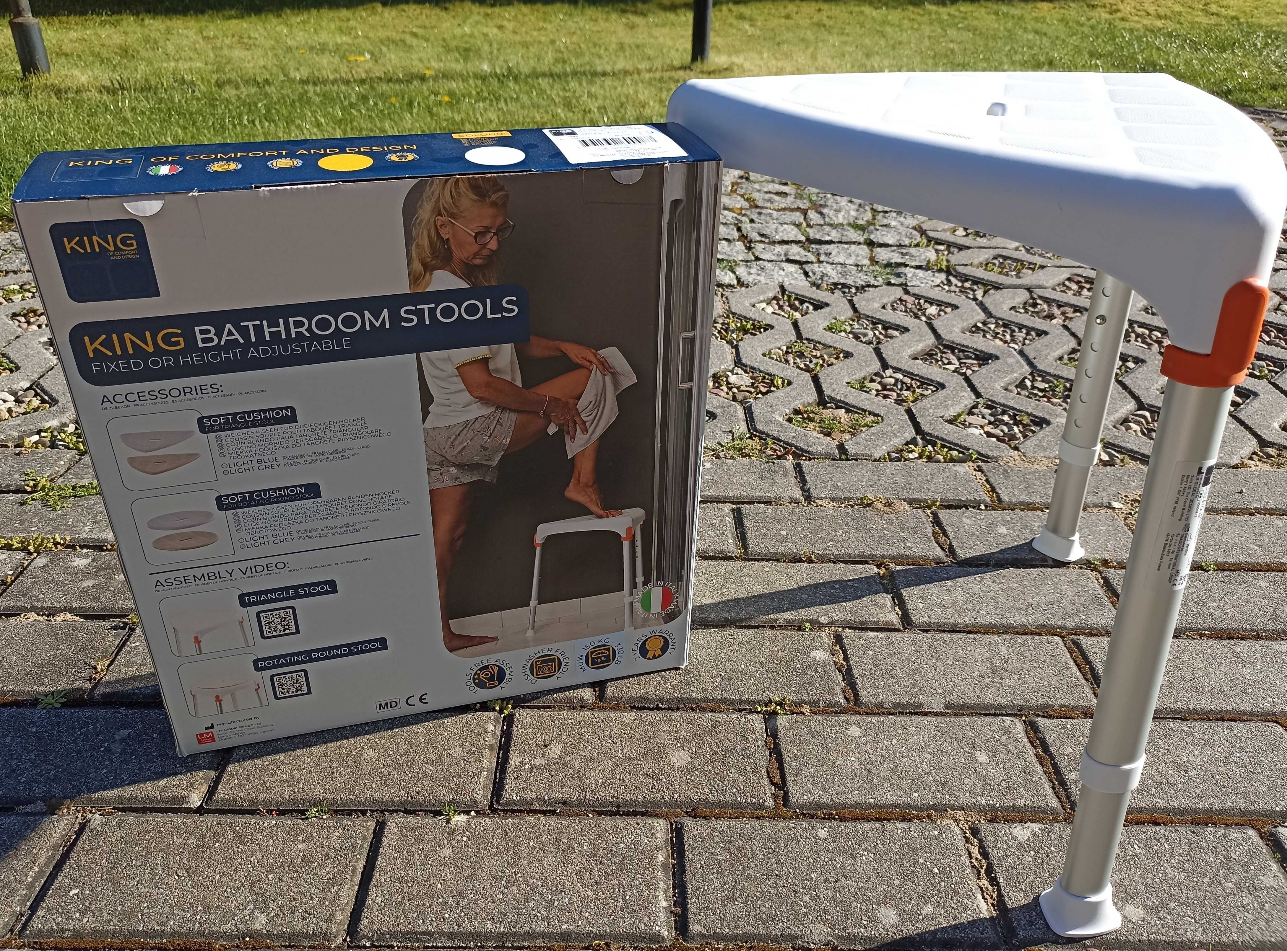 Trójkątny taboret prysznicowy