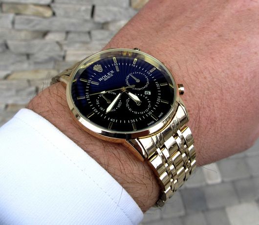 Кварцевий чоловічий годинник Мужские наручные часы Rolex под Tissot