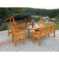 Meble ogrodowe EDEN stół krzesła drewniane zestaw
