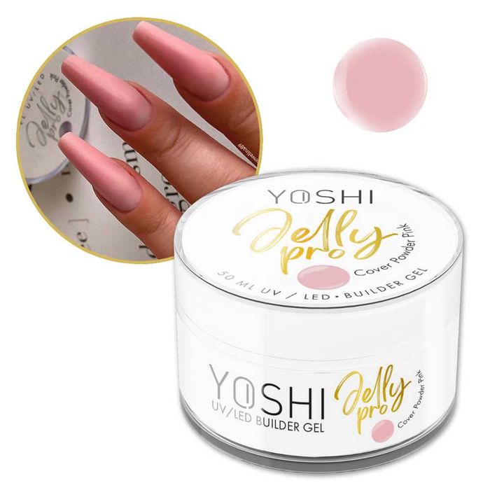 Yoshi Żel budujący Jelly Pro Cover Powder Pink pudrowy róż 50ml