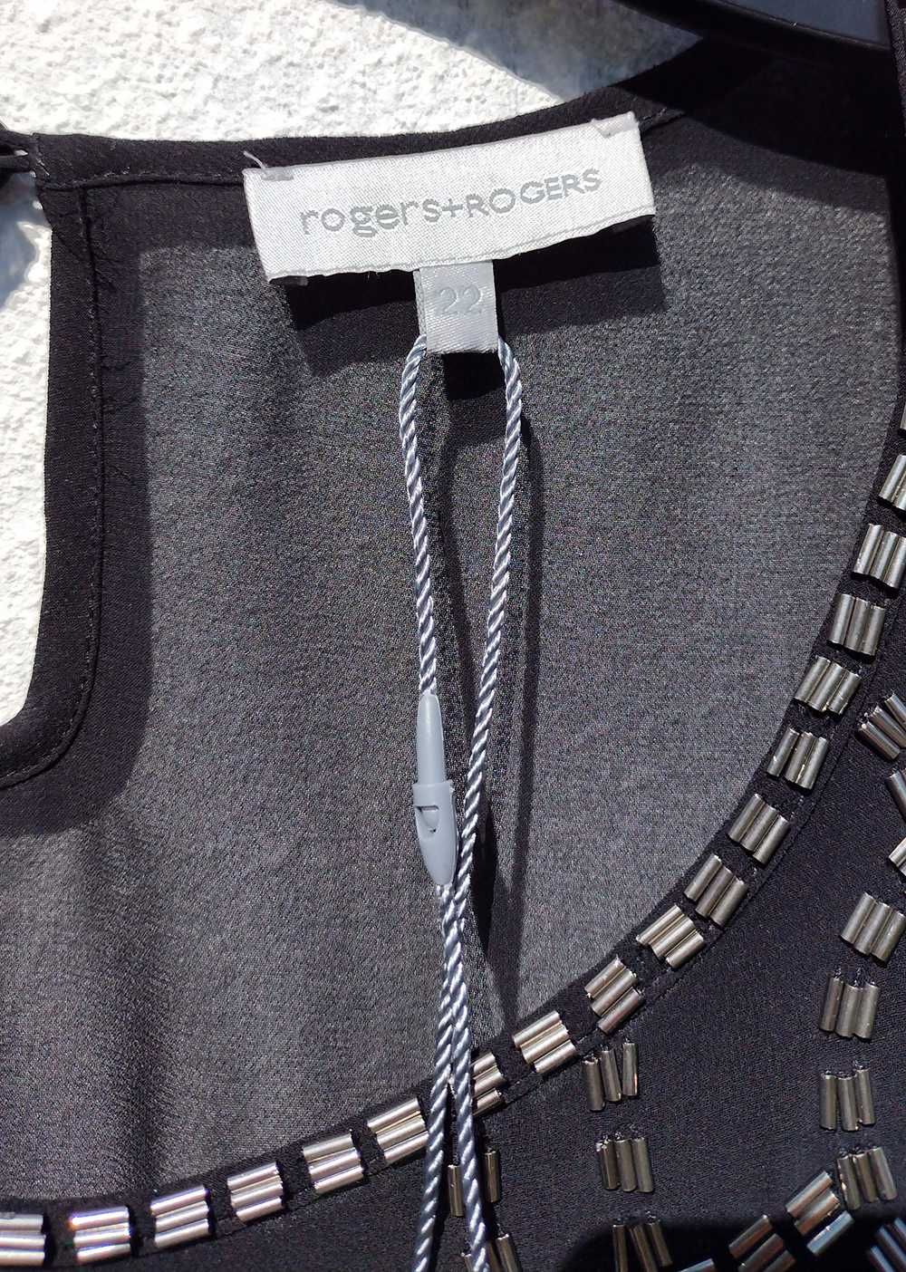 Вечерняя чёрная полупрозрачная платье накидка с бисером Rogers+Rogers