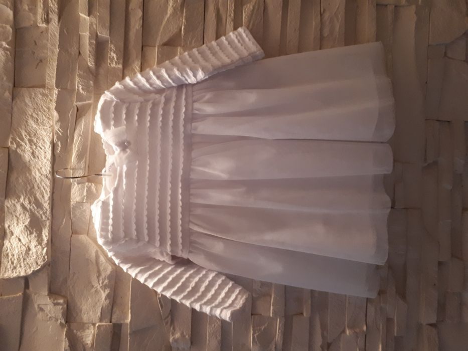 R. 68 Coccodrillo śnieżnobiała sukienka do chrztu (3-6 m) chrzest