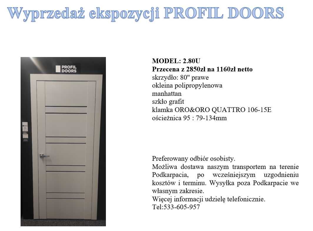 Drzwi wewnętrzne profildoors 2.80U 80 prawe
