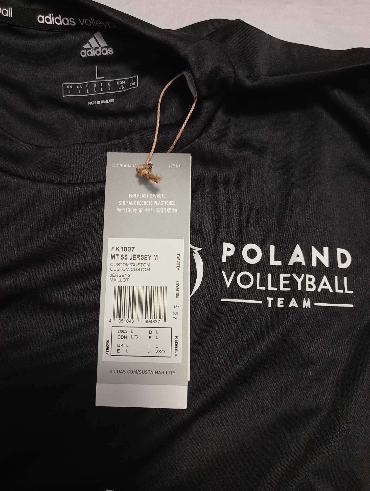 Koszulka adidas Polska siatkówka czarna rozmiar L