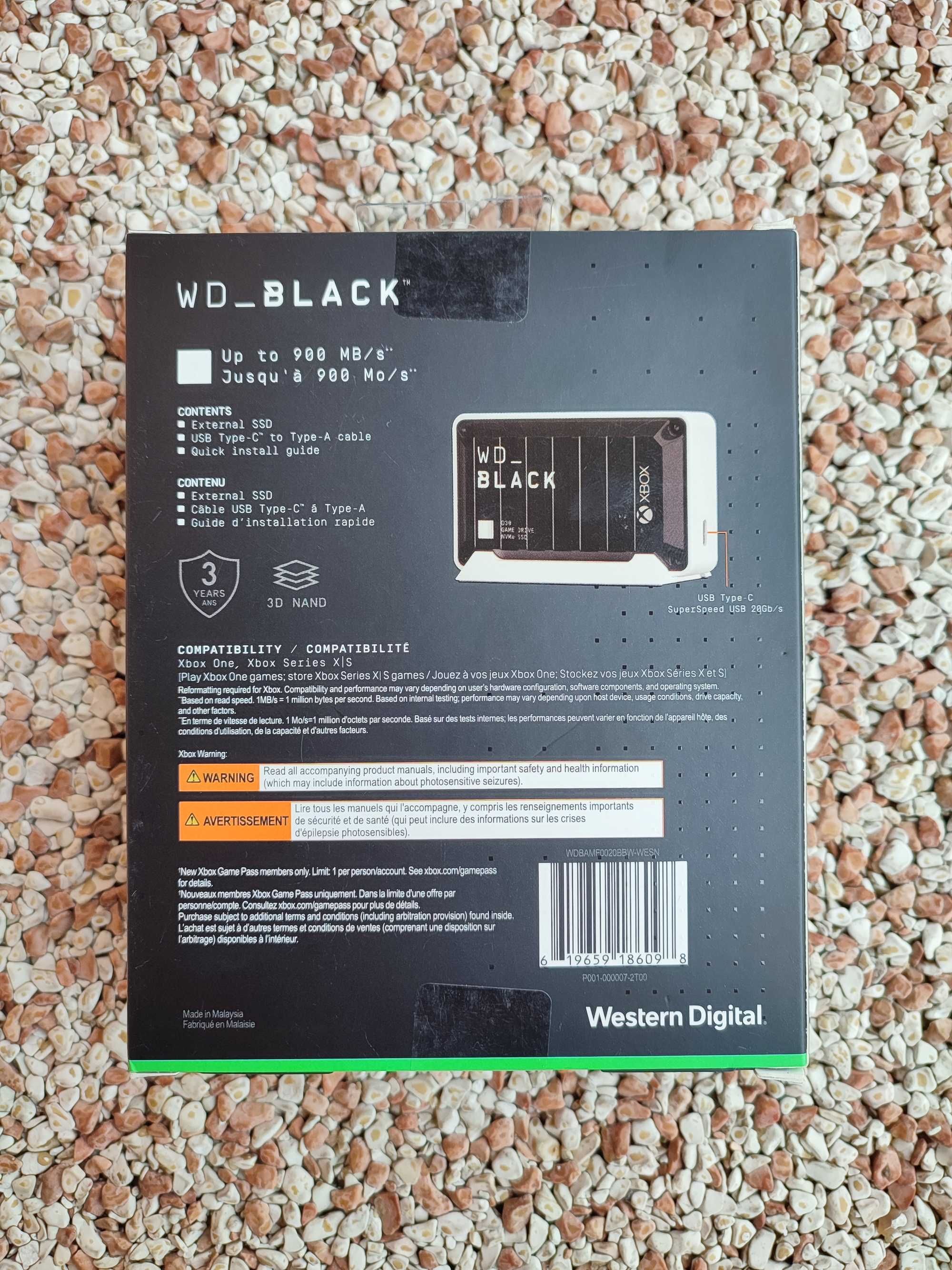 Nowy WD BLACK D30 2TB. Dysk SSD. USB-C 3.2 gen. 2.