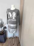 Sukieka damska szara, oversize, rekawy 3/4,