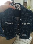 Bluza jeansowa granatowa we wzorki