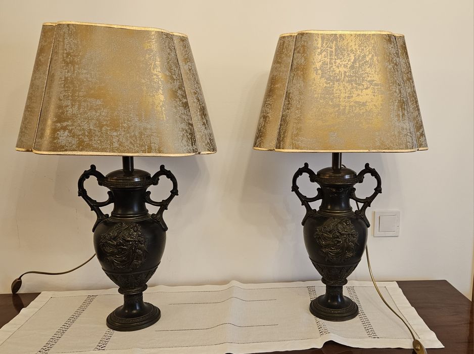 2 Candeeiros em Vaso Áustria, Art nouveau, com Abajur