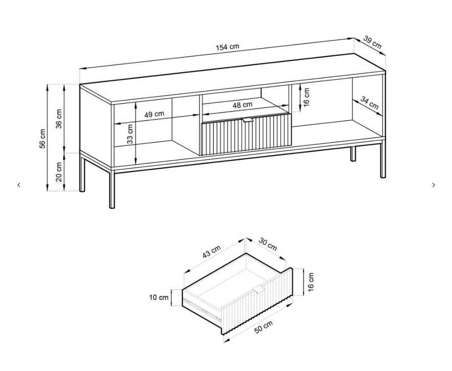 Szzafka RTV Nova Czarna 154cm
