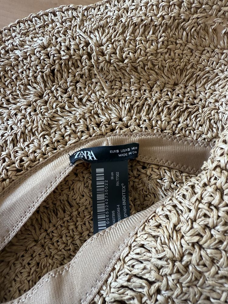 Zara pleciony kapelusz typu Bucket