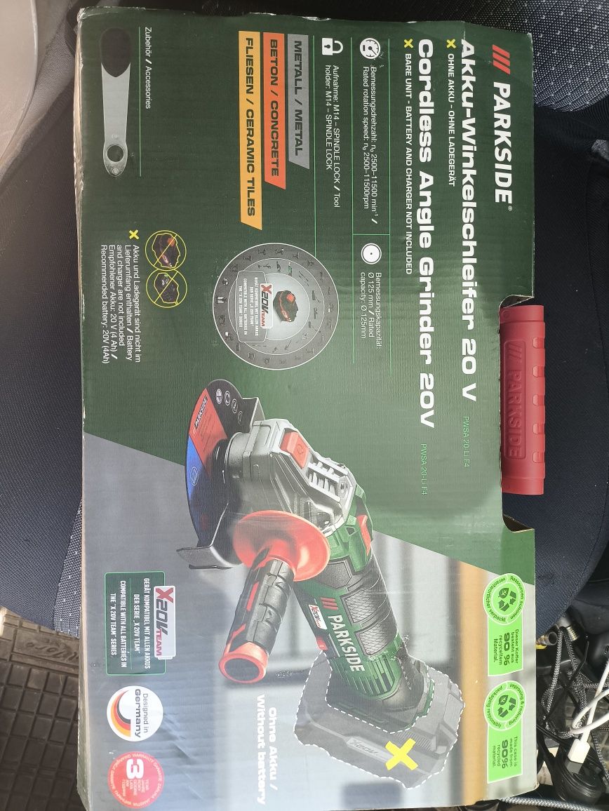 Parkside kątówka szlifierka flex diax 125mm na akumulator 20v