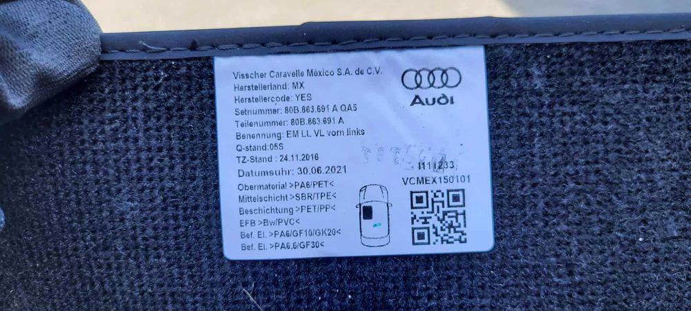 AUDI Q5 dywaniki welurowe 4 sztuki