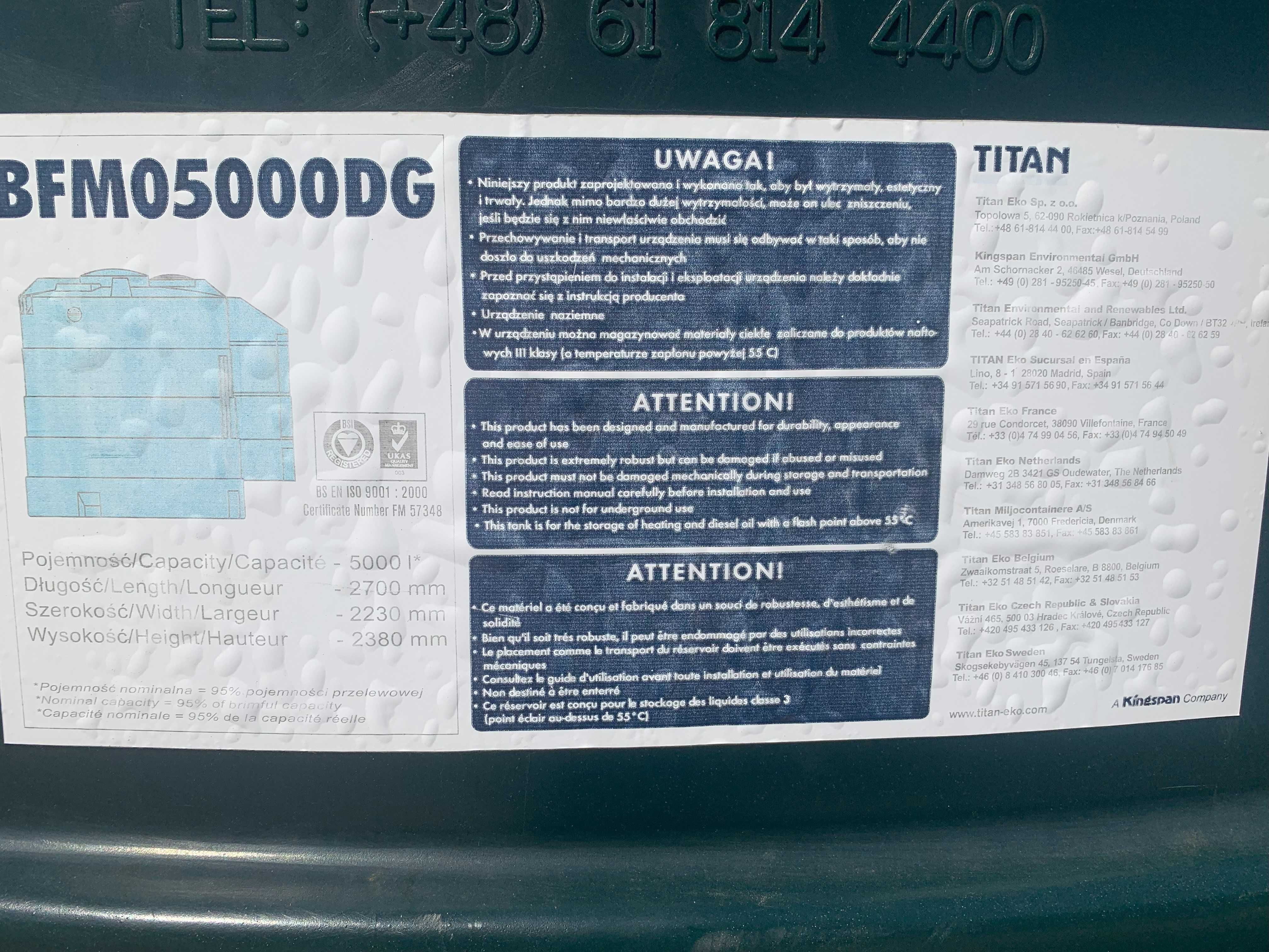 Zbiornik na olej napędowy ON Fuelmaster 5000l