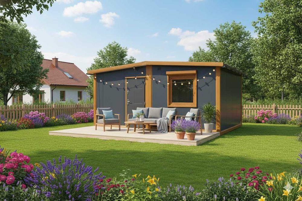 Kontener mieszkalny domek całoroczny na zgłoszenie 35m2 wyposażony