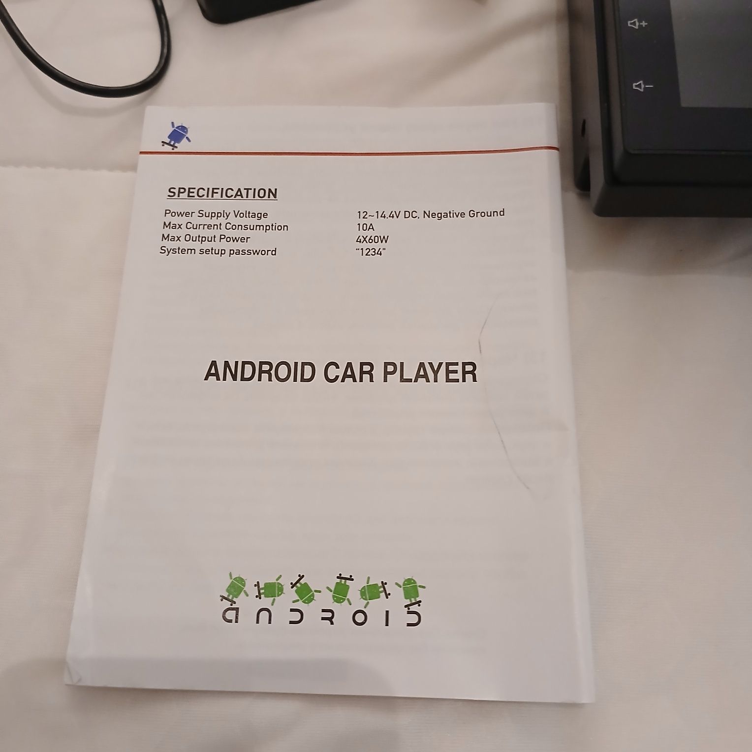 Android Car Player 4x60W LCD 5"