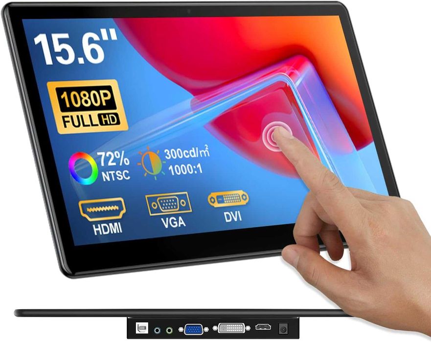 Przenośny przemysłowy monitor dotykowy 15,6 cala