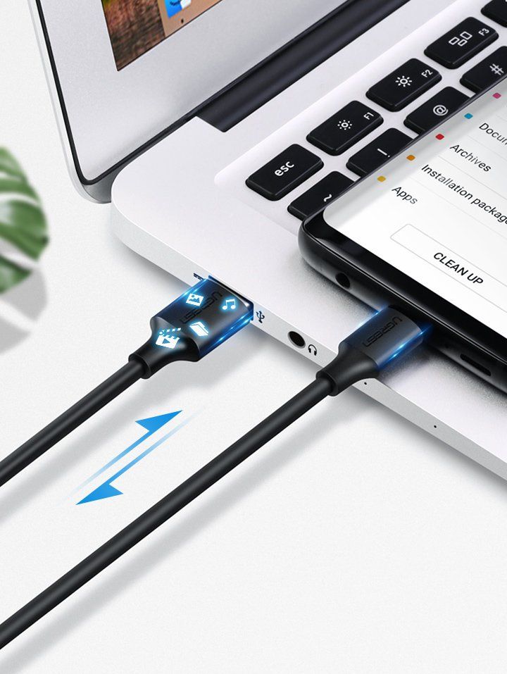wytrzymały kabel przewód usb - usb-c 480 mbps 3a 1.5m czarny