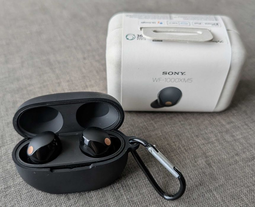 Sony WF-1000XM5 słuchawki bezprzewodowe, gwarancja, pełny zestaw +etui