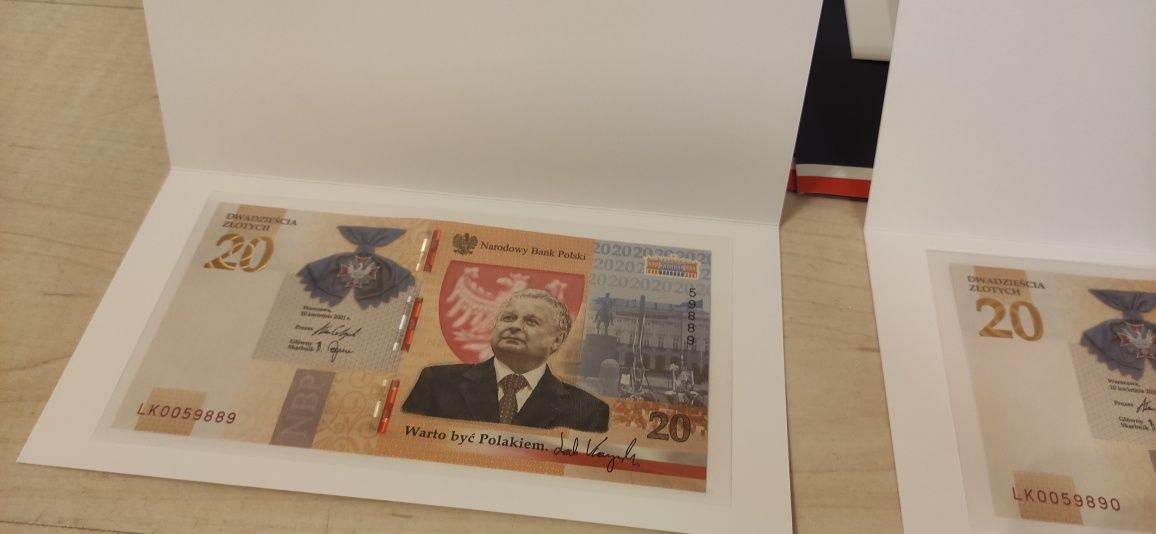 20 zł Lech Kaczyński banknot NBP menniczy