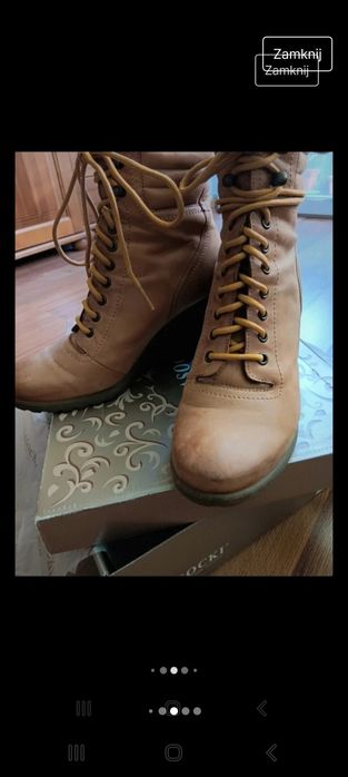 Skórzane botki damskie Lasocki 39