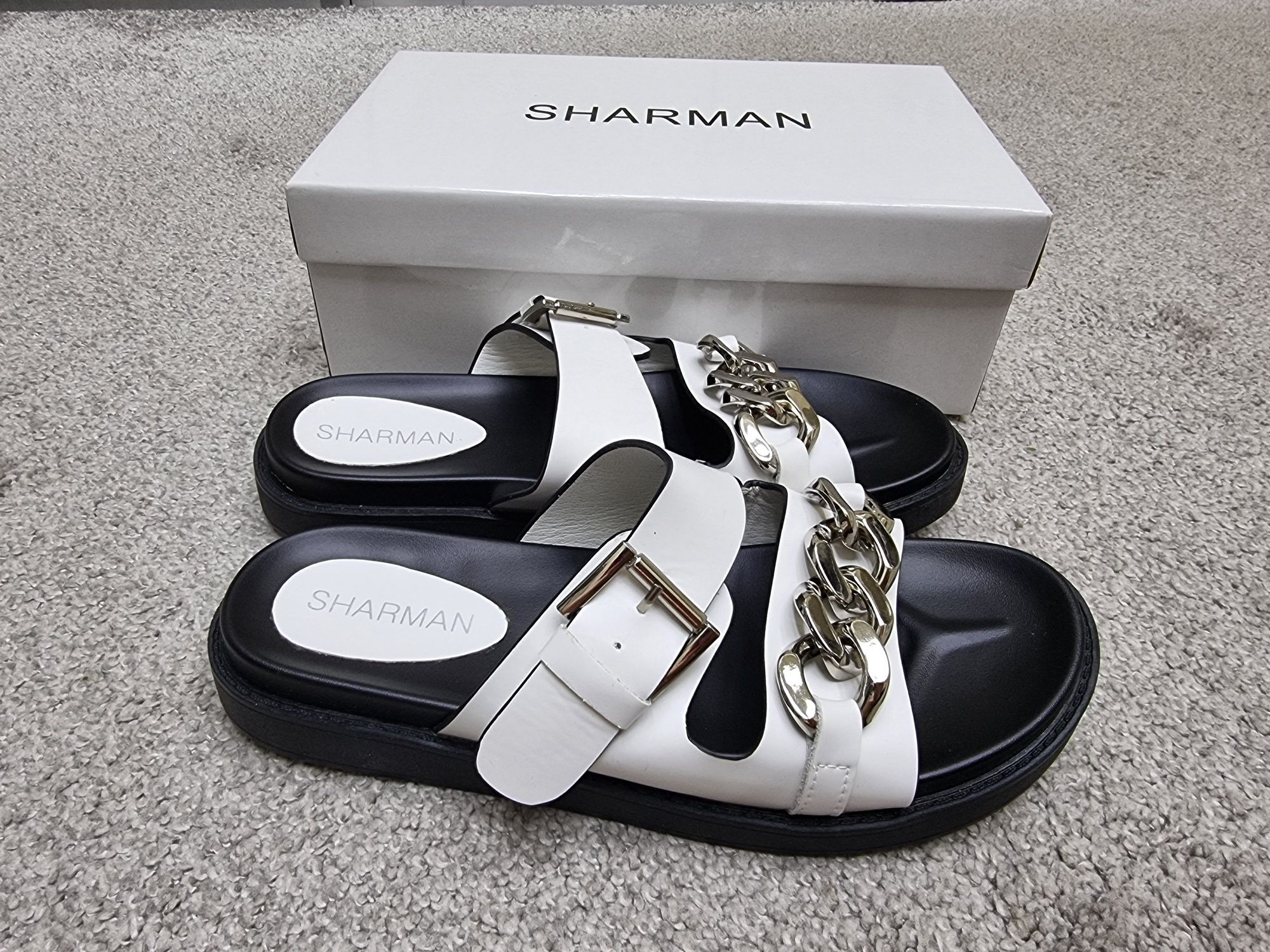 Стильные кожаные шлепанцы мюли сандалии Sharman 39- 40 р 25 см