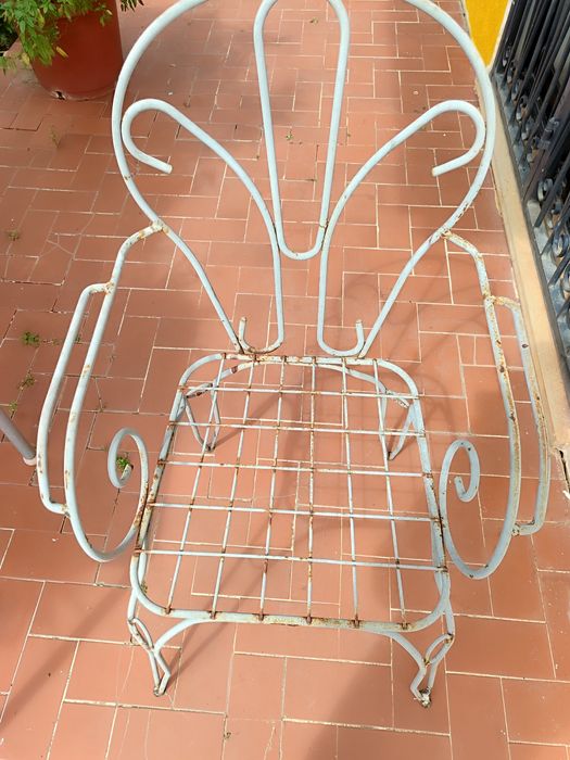 Cadeira de jardim de ferro forjado