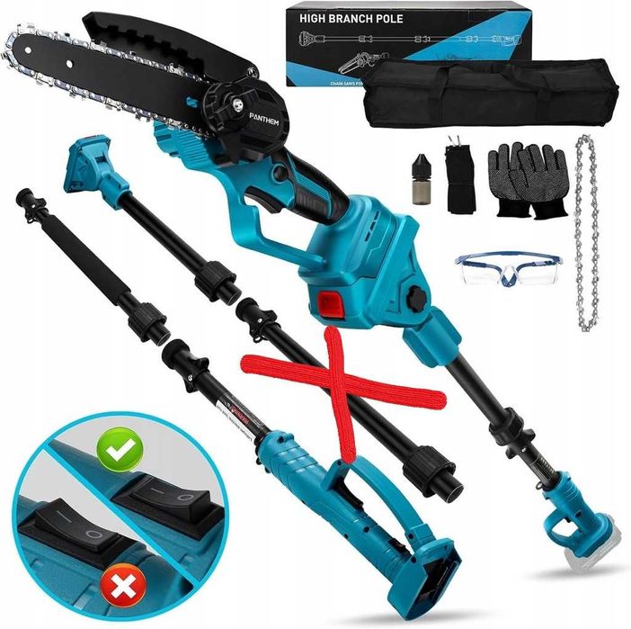 Panthem piła łańcuchowa z wysięgnikiem,kompatybilny z Makita, bez AKU