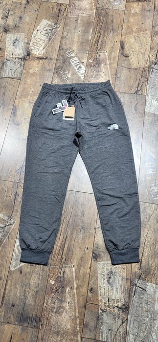 Szare melanż spodnie męskie dresowe bawełna premium XXL