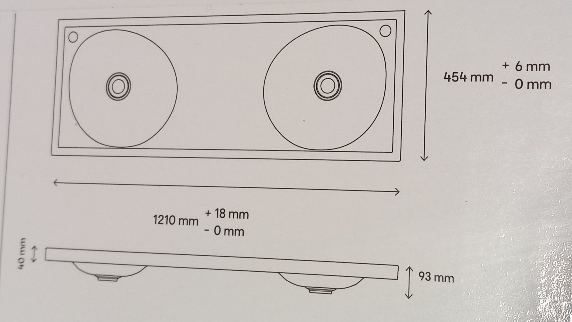 Umywalka meblowa podwójna Kentia 120 cm biała