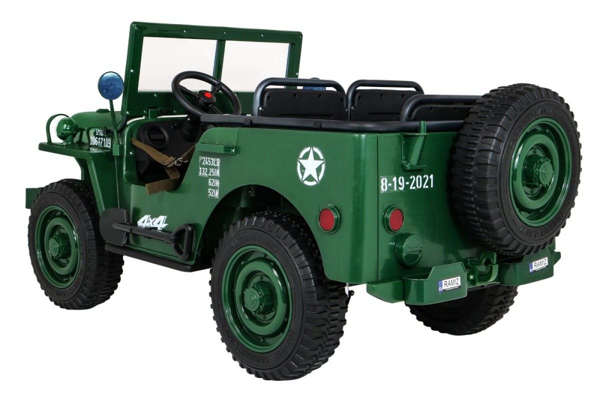 24V 4x4 3osobowy MAX 60KG JEEP willys AUTO na akumulator Wojskowy